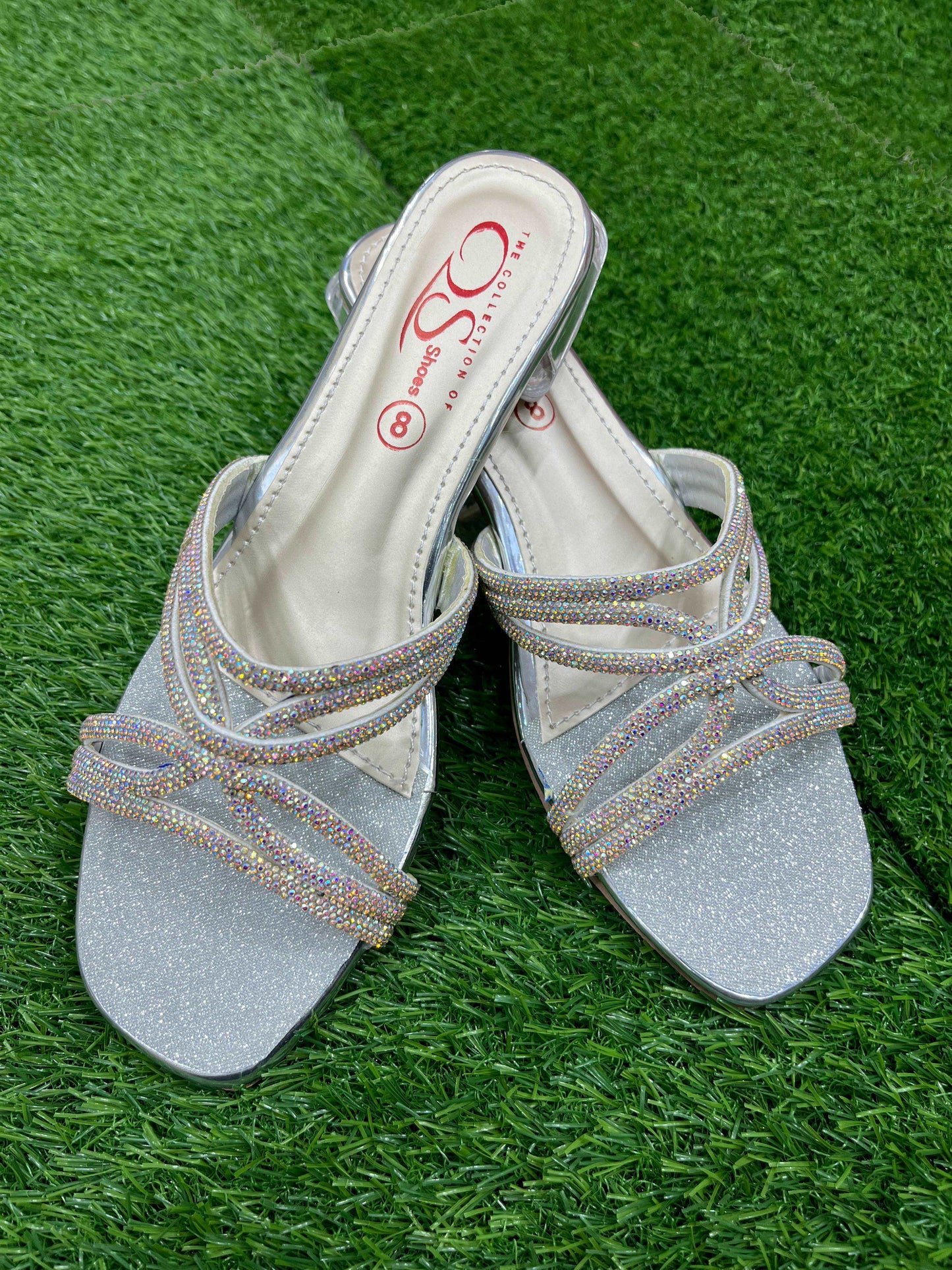 Luxe beaded Crystal Heel Sandals