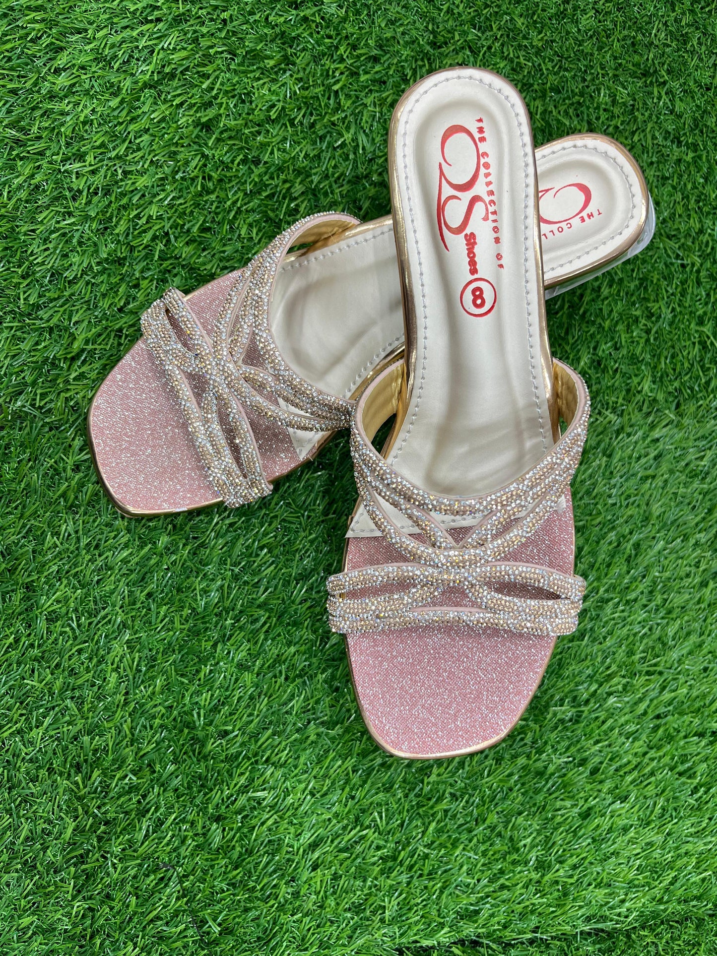 Luxe beaded Crystal Heel Sandals