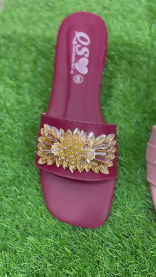 Formal flat slippers for women